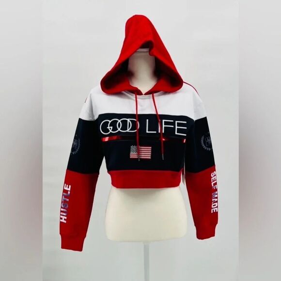 NWT Good Life Sweatshirts Hoodie Crop Cotton Size S - Picture 2 of 9